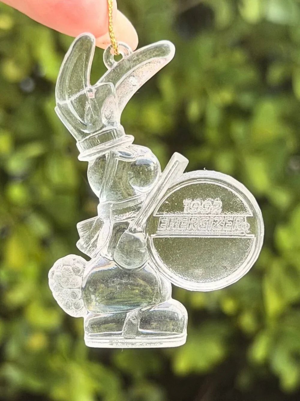 Vintage 1992 Energizer Bunny Drummer Clear Christmas Ornament Limited Edition